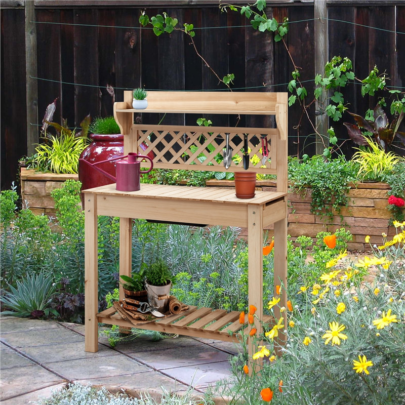 Yaheetech Garden Potting Bench and Planting Table Wayfair.co.uk
